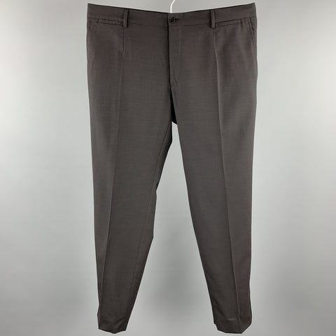 DOLCE & GABBANA Size 36 Black Wool Blend Zip Fly Tuxedo Dress Pants