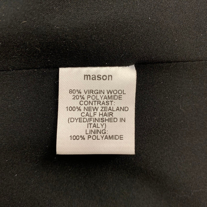 MASON Size 8 Black Tan Leopard Print Pont Hair Wool Blend Coat
