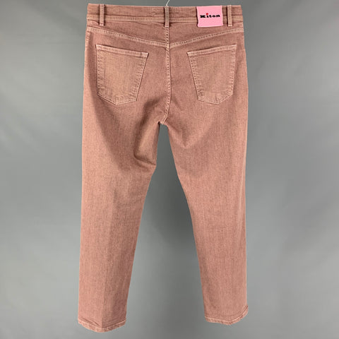 KITON Size 34 Pink Grey Heather Cotton Jeans