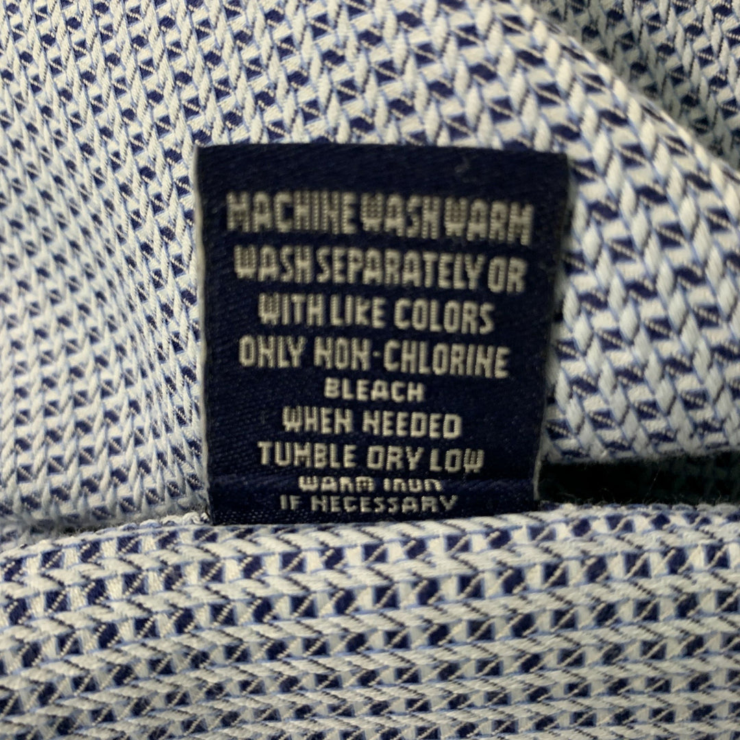 ROBERT GRAHAM Size XL Blue & White Nailhead Cotton Button Up Long Sleeve Shirt