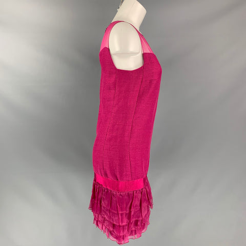 GIAMBATTISTA VALLI Raspberry Size XXS Linen & Viscose Dress