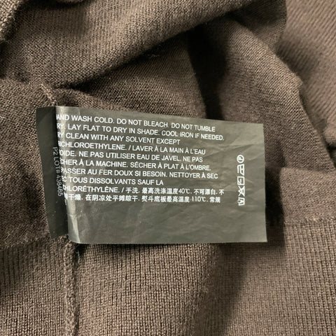 THEORY Size L Brown Solid Wool Long Sleeve Pullover