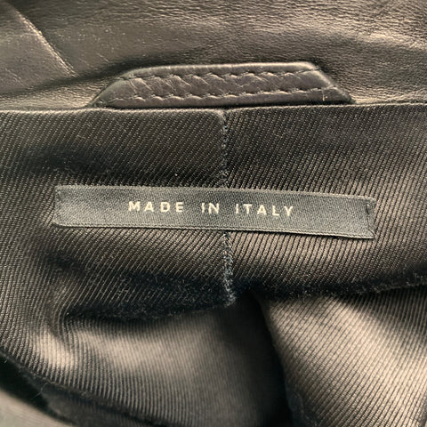GUCCI Size 42 Black Leather Single breasted Jacket