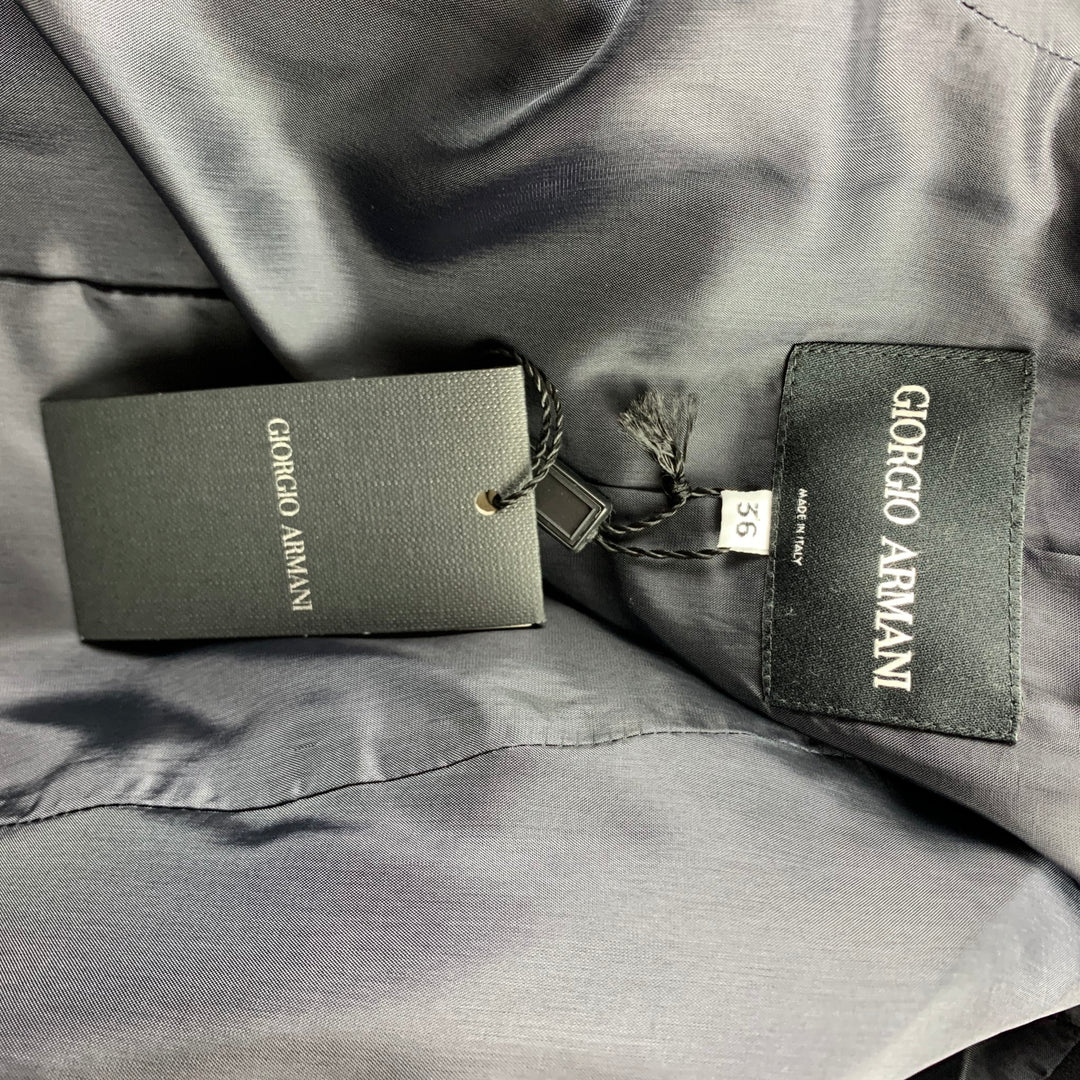 GIORGIO ARMANI Size 0 Black Wool Double Breasted Peak Lapel Jacket