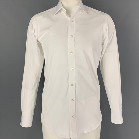 HAMILTON Size L White Poplin Long Sleeve Shirt