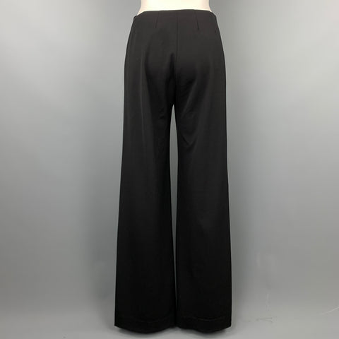 PIAZZA SEMPIONE Marilyn Size 6 Black Wool Wide Leg Dress Pants