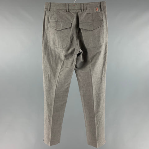 MONCLER Size 30 Grey Cotton Blend Straight Dress Pants