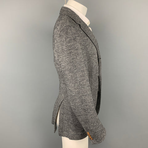 ALESSANDRO CANTARELLI Size 42 Grey Heather Wool / Cotton Notch Lapel Sport Coat