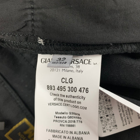 VERSACE COLLECTION Size 32 Black Gold Studded Cotton Casual Pants
