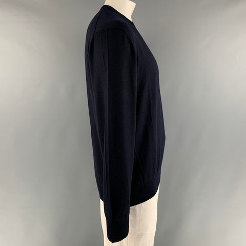 PIATTELLI Taille XL Pull à col rond en laine marine