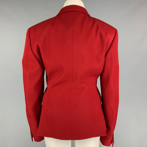 GmbH SS19 Survival Strategies Talla 12 Chaqueta con solapa de muesca de lana color burdeos