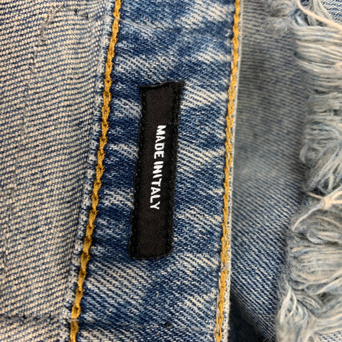R13 Size 26 Blue Indigo Denim Distressed Zip Fly Jeans
