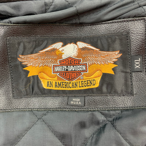 HARLEY DAVIDSON Size XXL Black Leather Motorcycle Jacket
