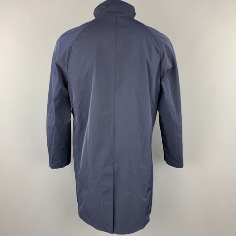 THEORY Size L Navy Polyester Zip Up Coat