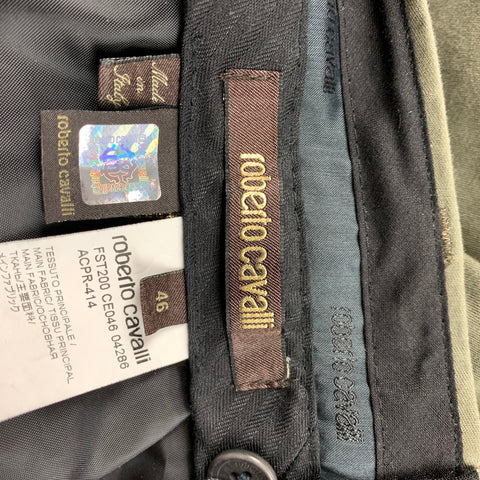 ROBERTO CAVALLI Size 30 Olive Cotton Narrow Leg Dress Pants