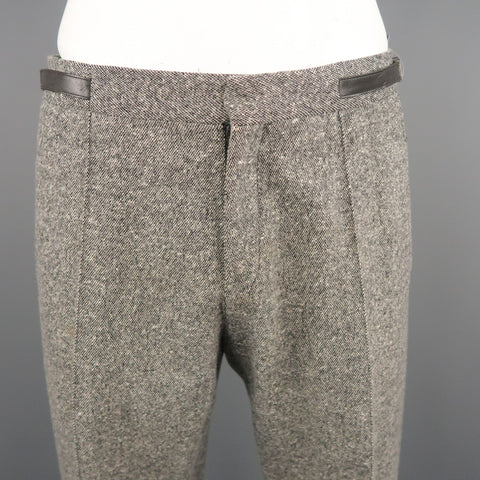 NEIL BARRETT Size 32 X 31 Grey Tweed Wool Side Tabs Dress Pants