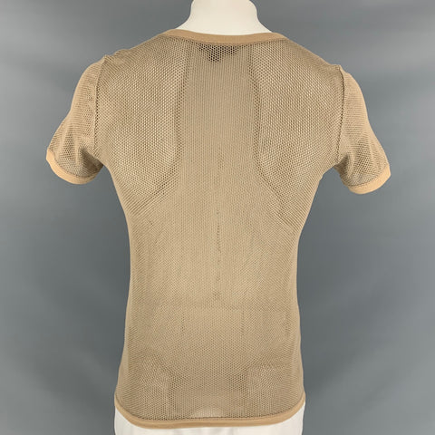 BURBERRY PRORSUM Spring 2011 Size L Khaki Mesh Cotton T-shirt