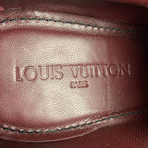 LOUIS VUITTON Size 11 Burgundy Antique Leather Double Monk Strap Loafers