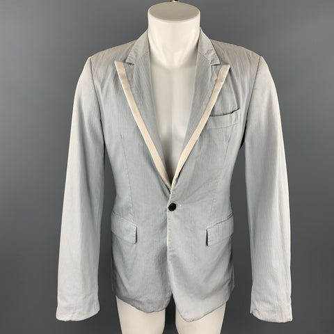 DIRK SCHONBERGER Size 36 Gray Cotton Peak Lapel Sport Coat