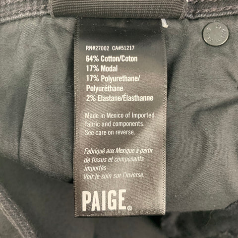 PAIGE Size 34 Black Black Faux Alligator Skin Print Cotton Blend Jeans