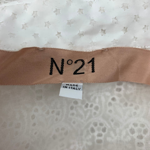 N°21 Size L White Guipure Button Up Shirt
