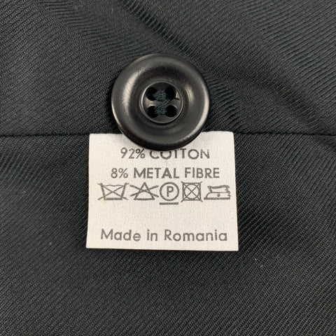 DRIES VAN NOTEN Size M Black Cotton Blend Double Breasted Jacket