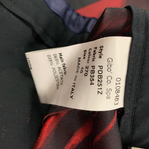PAUL SMITH Take Pleasure Seriously Size 6 Red & Black Print Acetate Blend Ruched Pants Suit