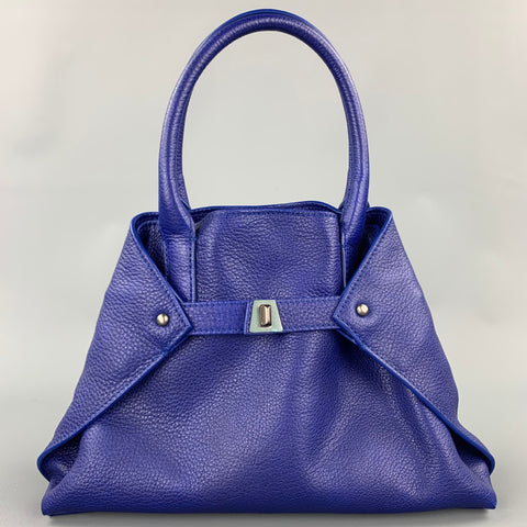 AKRIS Ai Little Cuervo Blue Leather Pebble Grain Shoulder Bag