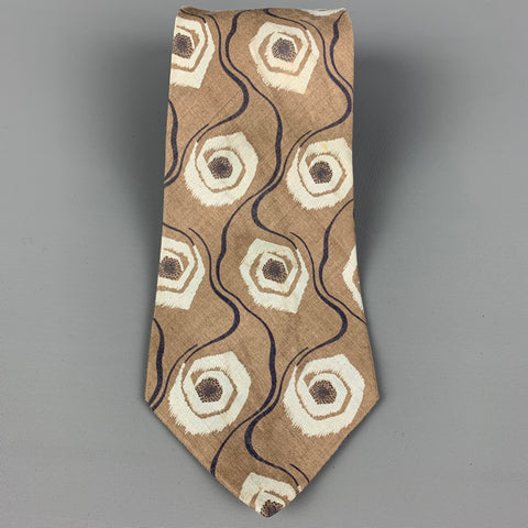 GIORGIO ARMANI Khaki Abstract Silk Tie