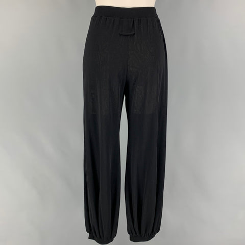 JEAN PAUL GAULTIER SOLEIL Size L Black Nylon Elastic Cuffs Casual Pants
