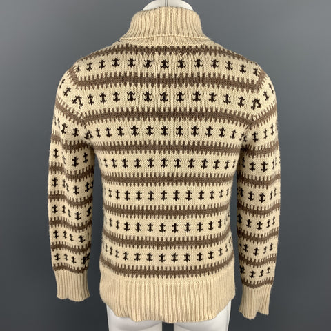GANT RUGGER Size S Khaki Knitted Wool / Alpaca Turtleneck Sweater
