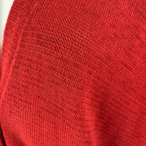 BRUNELLO CUCINELLI Size S Red White Cotton Stripe V Neck Cardigan