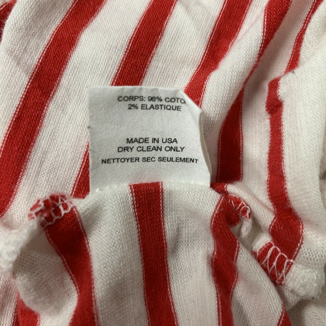 OPENING CEREMONY Size L Red White Stripe Cotton Crew-Neck T-shirt