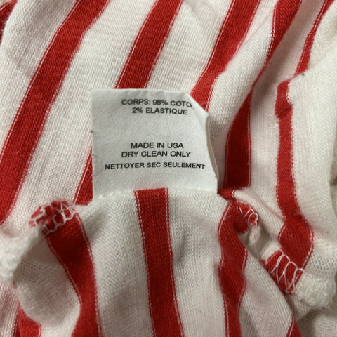 OPENING CEREMONY Size L Red White Stripe Cotton Crew-Neck T-shirt
