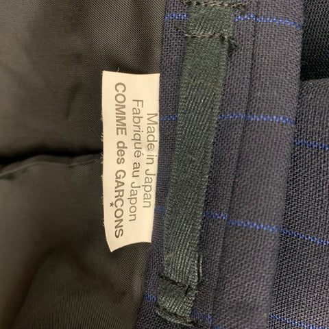 COMME des GARCONS HOMME PLUS Size M Navy Blue Stripe Wool Jacket