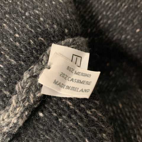 INIS MEAIN Size L Grey Black Knitted Wool Cashmere Buttoned Coat
