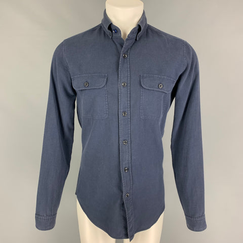 TOM FORD Size M Navy Button Up Long Sleeve Shirt