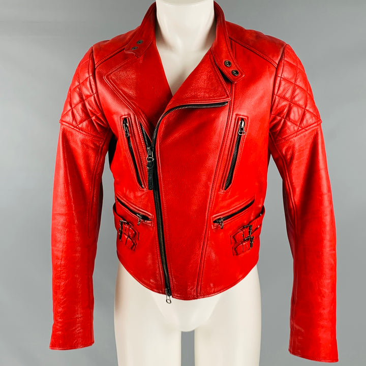 BELSTAFF Size M Red Leather Biker Jacket