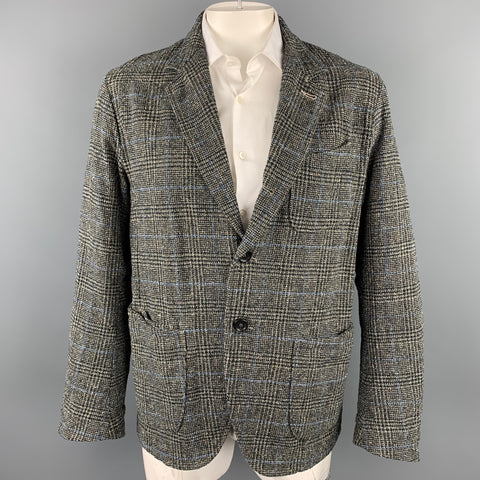45rpm Size L Grey Glenplaid Cotton Notch Lapel Sport Coat
