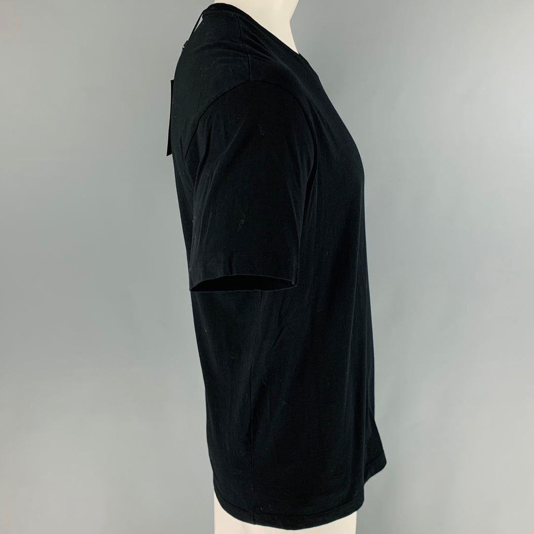 VIKTOR & ROLF Size XL Black Print Cotton One Pocket T-shirt