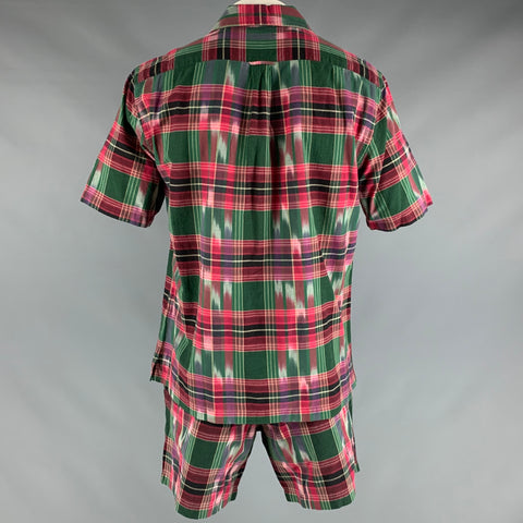 TODD ​​SNYDER Taille XL Ensemble en coton à carreaux vert rouge