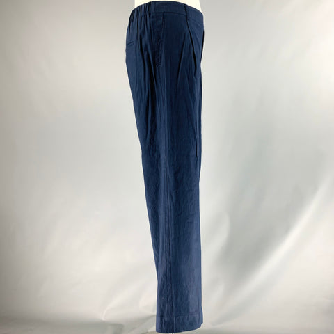 VINCE Pantalones de vestir sin cordones de mezcla de lino azul marino talla L