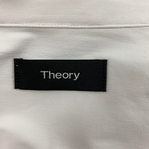 THEORY Size XS White Cotton Blend Button Down Long Sleeve Shirt