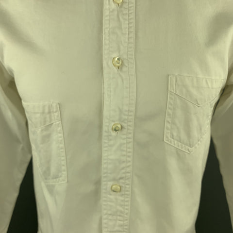 HAVER SACK Size S White Cotton Round Tab Collar Shirt