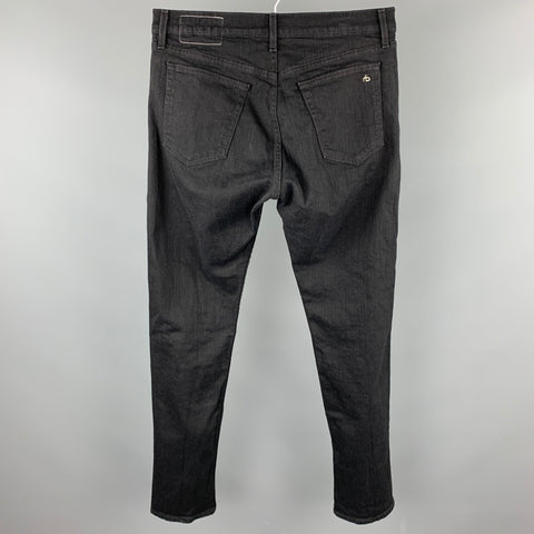 RAG & BONE Standard Issue Size 32 Black Denim Slim Cut Jeans