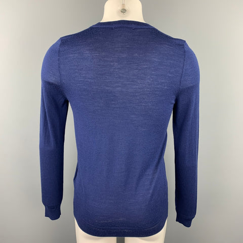SANDRO Size S Navy Merino Wool Crew-Neck Pullover