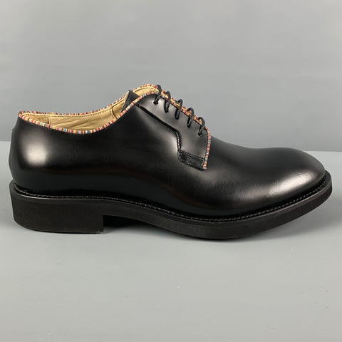 PAUL SMITH Size 11 Black Leather Lace Up Shoes