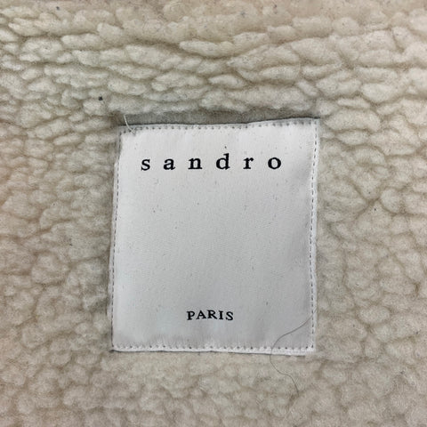 SANDRO Size S Yellow Brown Checkered Wool Worker Jacket
