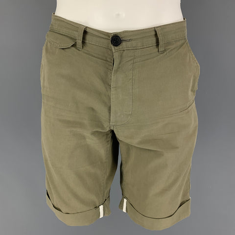 ALBAM Size 32 Olive Cotton Shorts