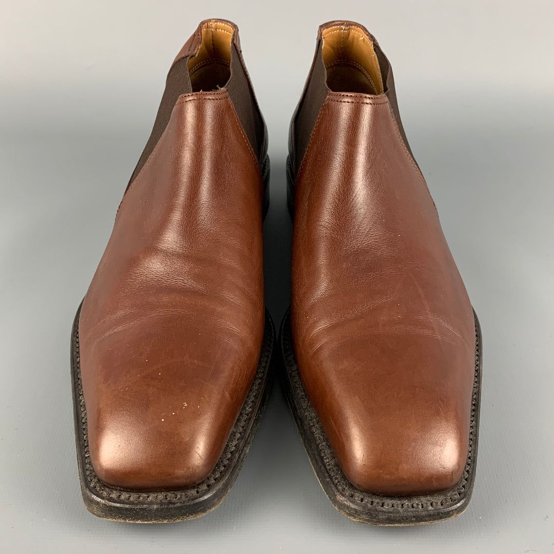 SALVATORE FERRAGAMO Size 9 Brown Leather Pull On Boots – Sui  display picture 3